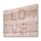 Designart - Pink Pastel Love - Shabby Chic Print on Natural Pine Wood
